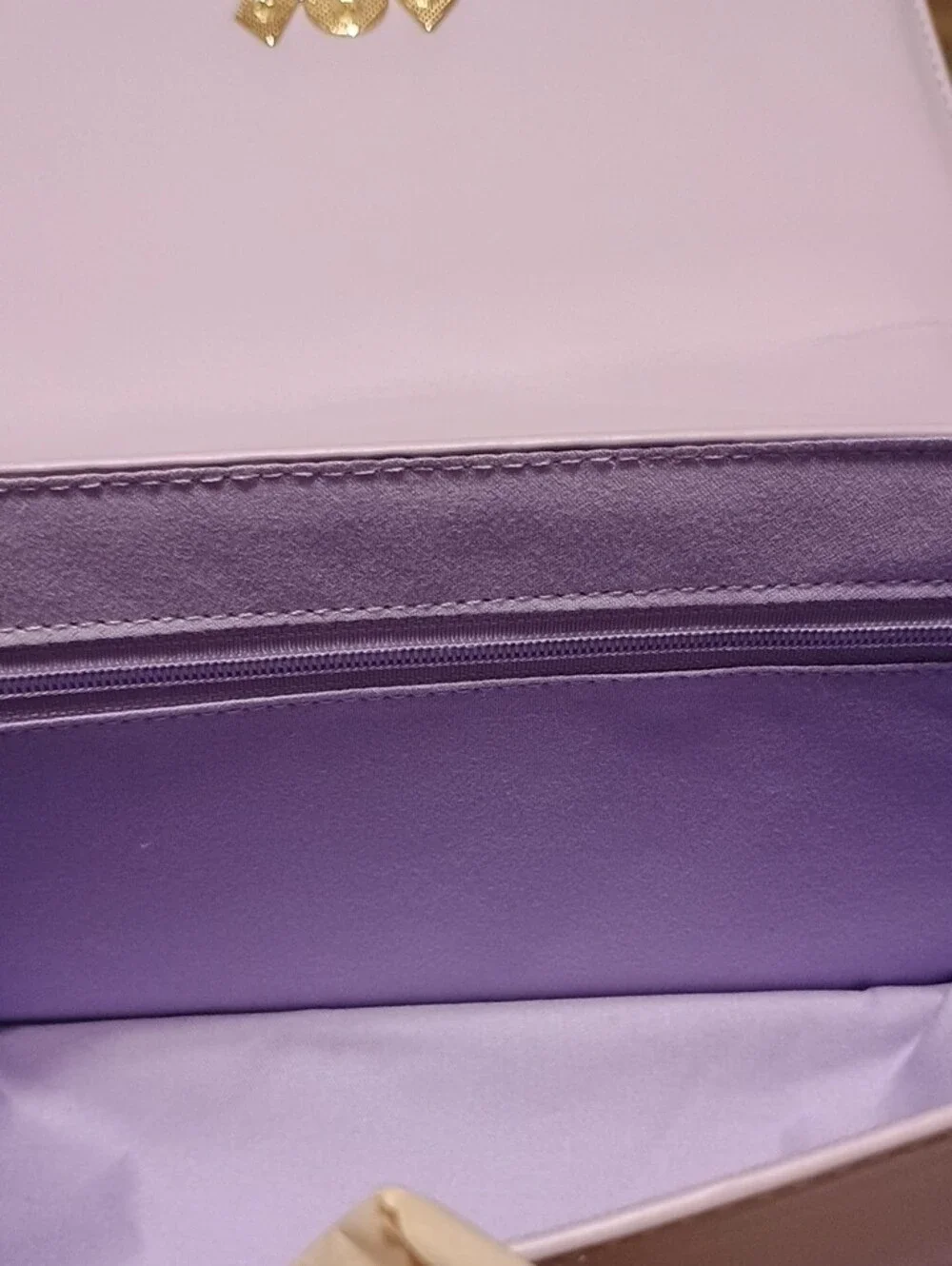 Valentino Orlandi Lilac Quilted Shoulder Bag with Gold Chain